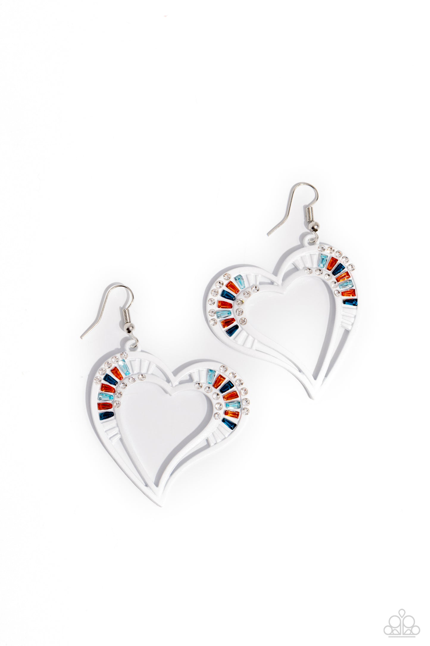 Embellished Emeralds - White - Paparazzi Earrings