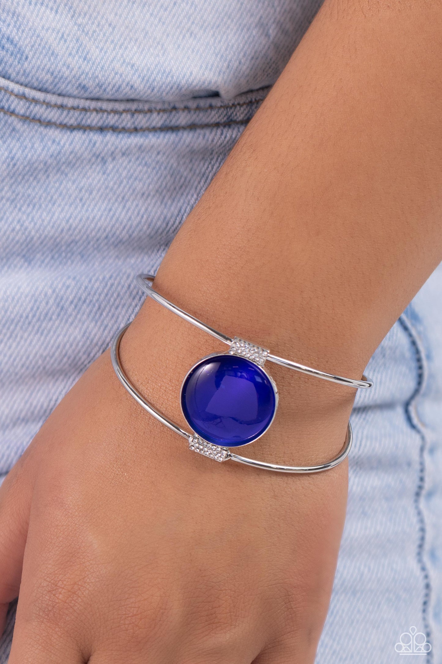 Cats Eye - Blue - Paparazzi Cuff Bracelet