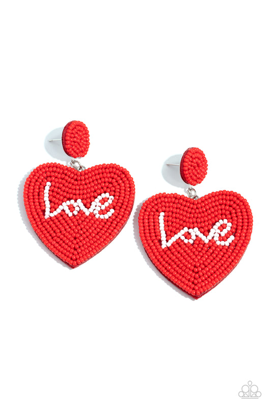 Sweet Seeds - Red - Paparazzi Earrings