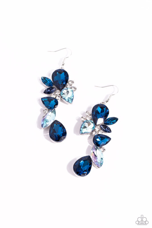 Fancy Flaunter - Blue - Paparazzi Earrings