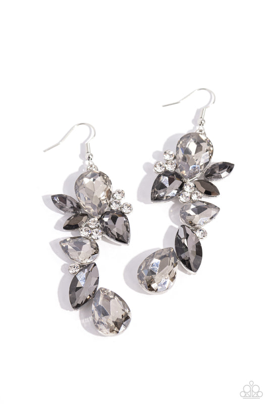 Fancy Flaunter - Silver - Paparazzi Earrings