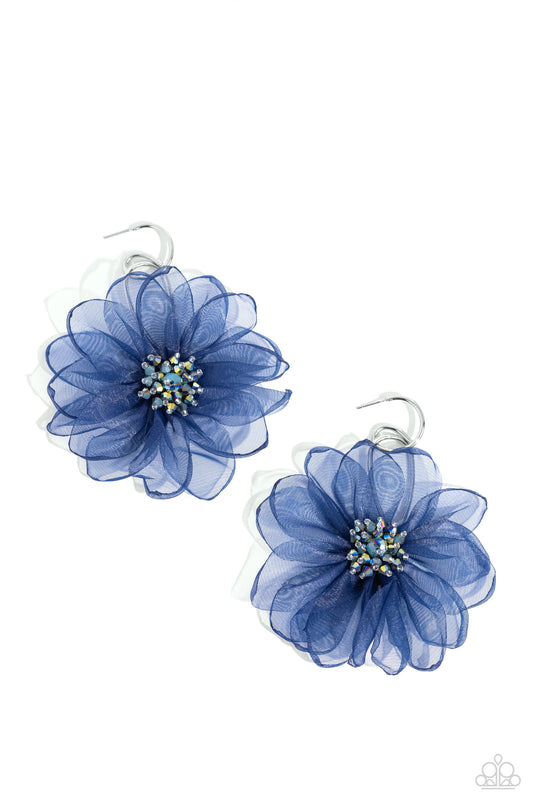 Cosmopolitan Chiffon - Blue - Paparazzi Earrings