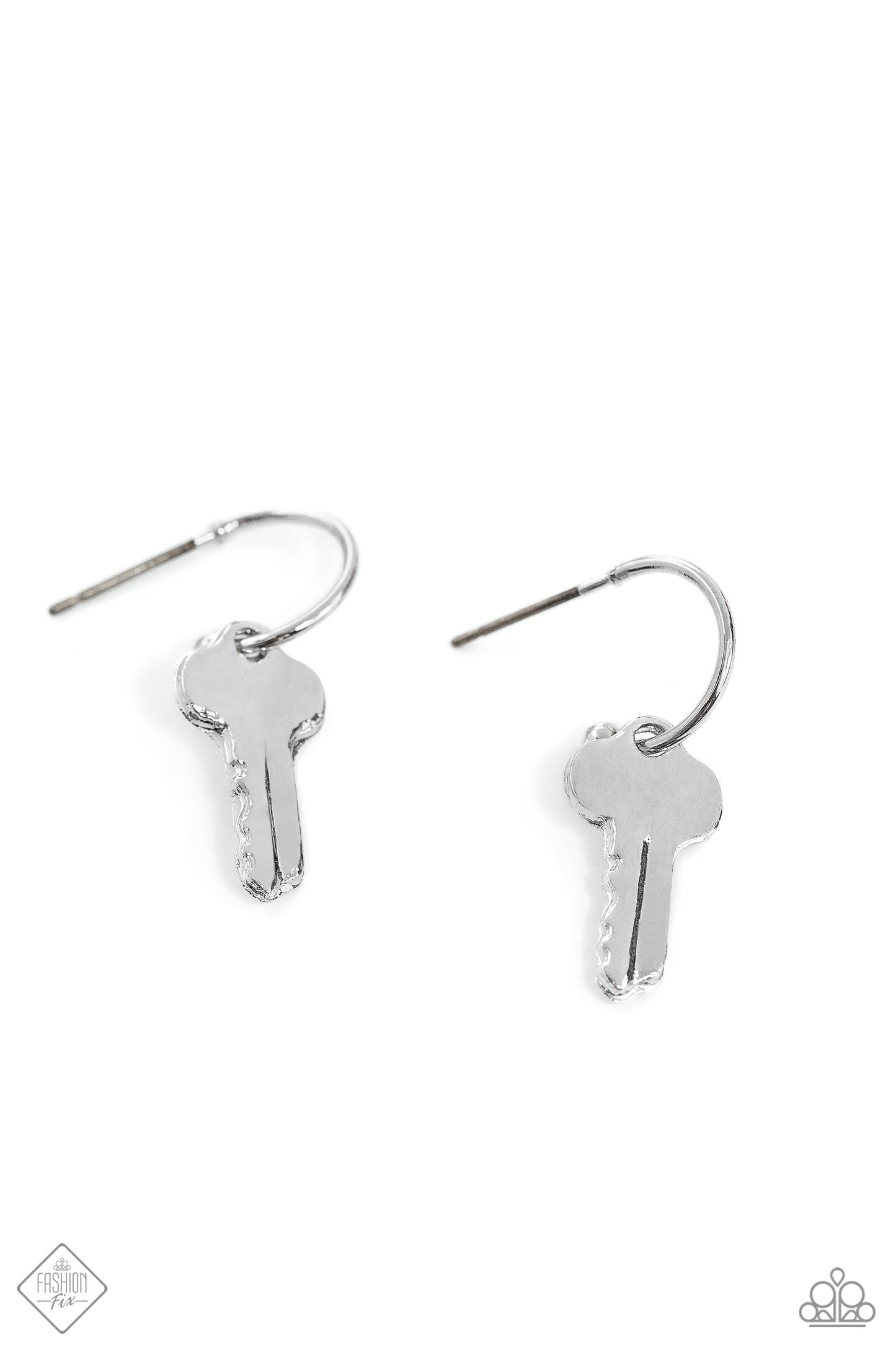 The Key to Everything - Silver - Paparazzi Earrings