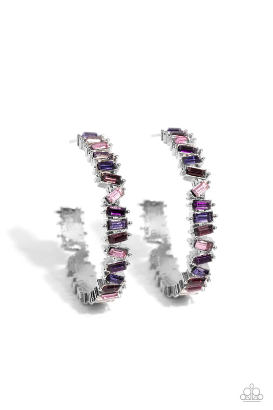 Effortless Emeralds - Purple - Paparazzi Earrings