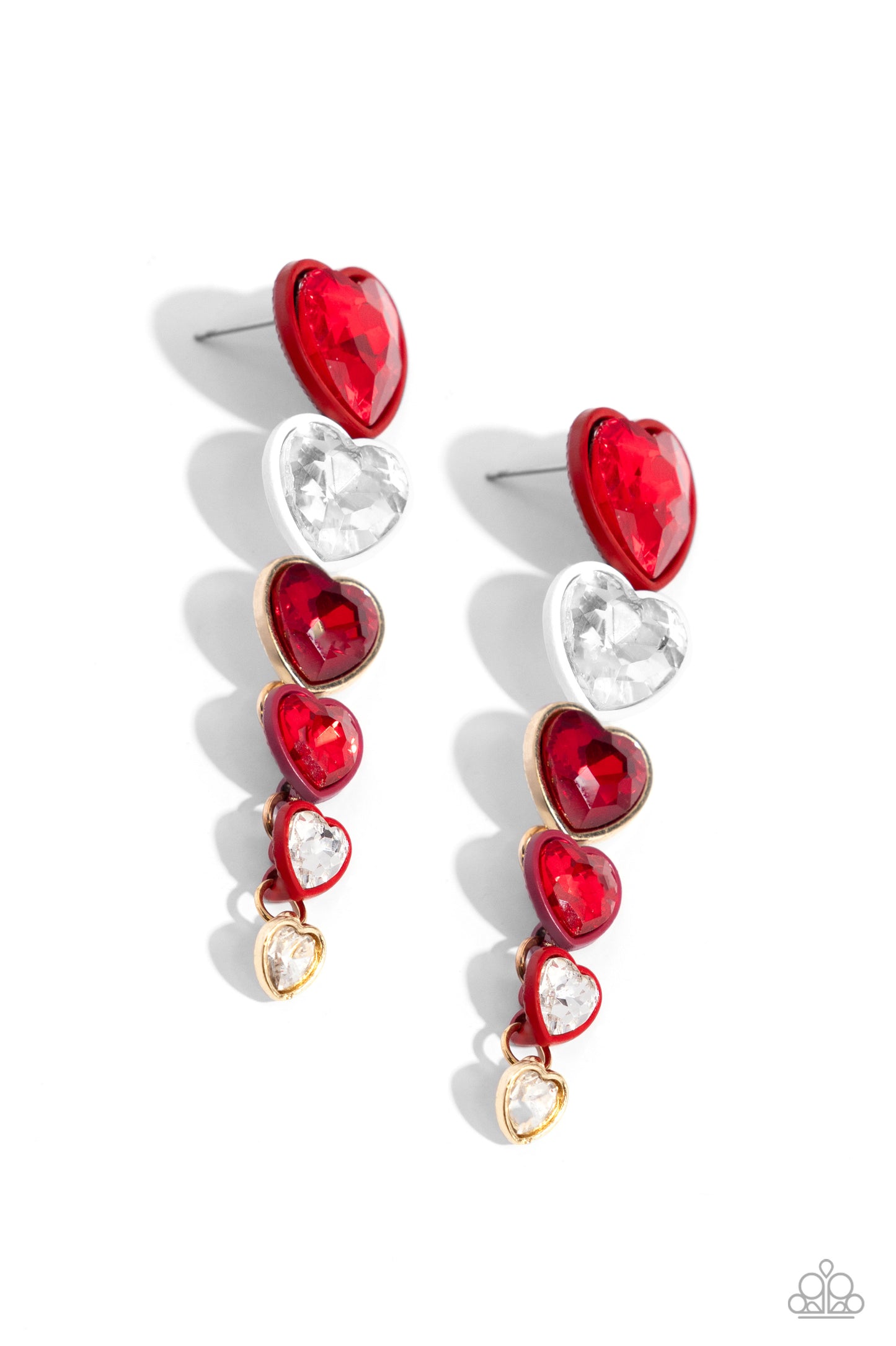 Cascading Casanova - Red - Paparazzi Earrings