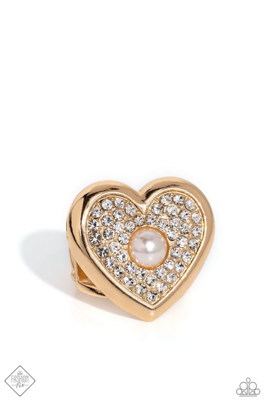 Heartfelt Heritage - Gold - Paparazzi Ring (2024 March Fashion Fix)