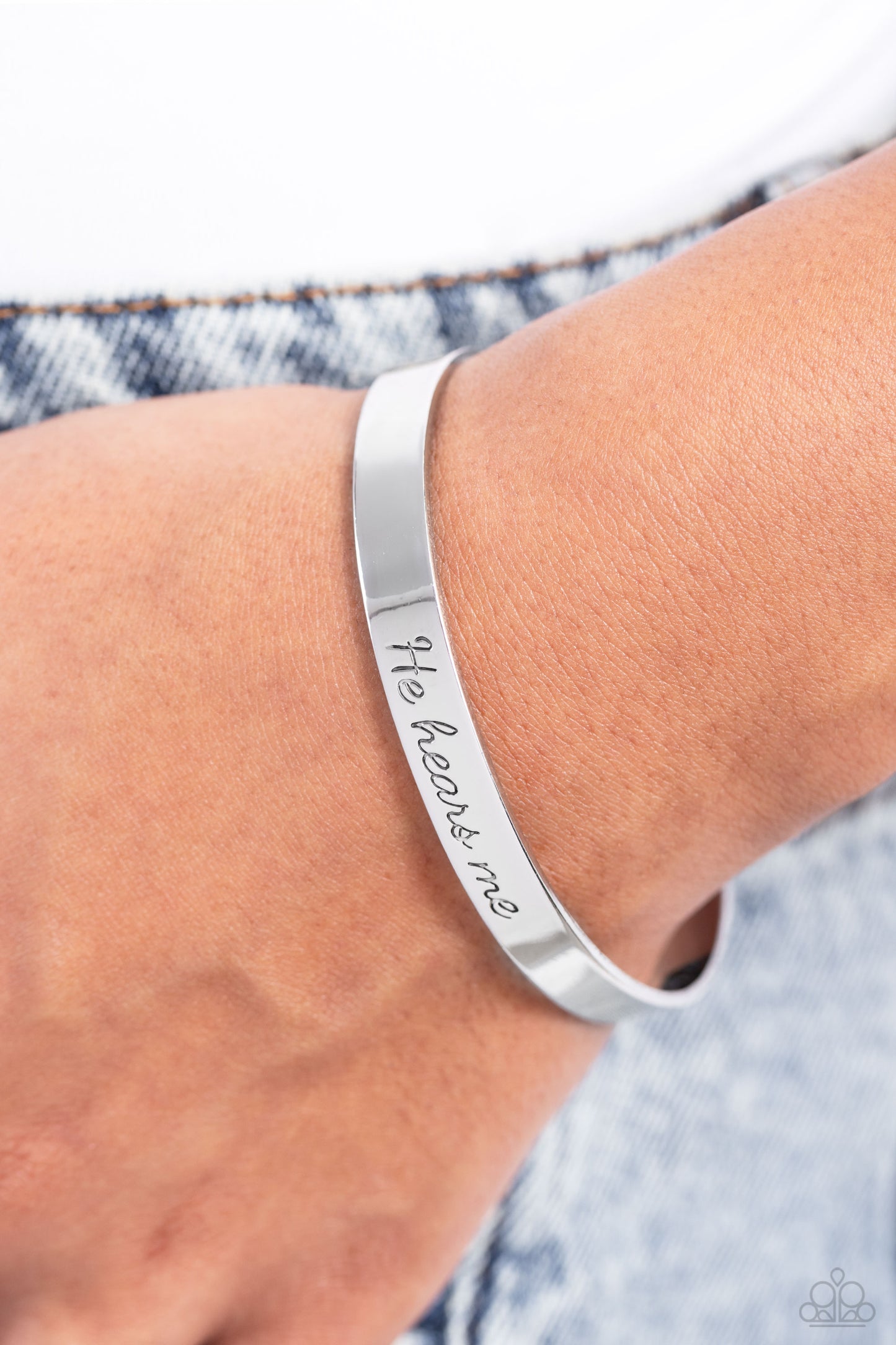 He Hears - Silver - Paparazzi Cut Bracelet