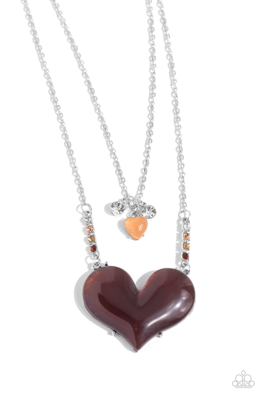 Heart-Racing Recognition - Brown - Paparazzi Necklace