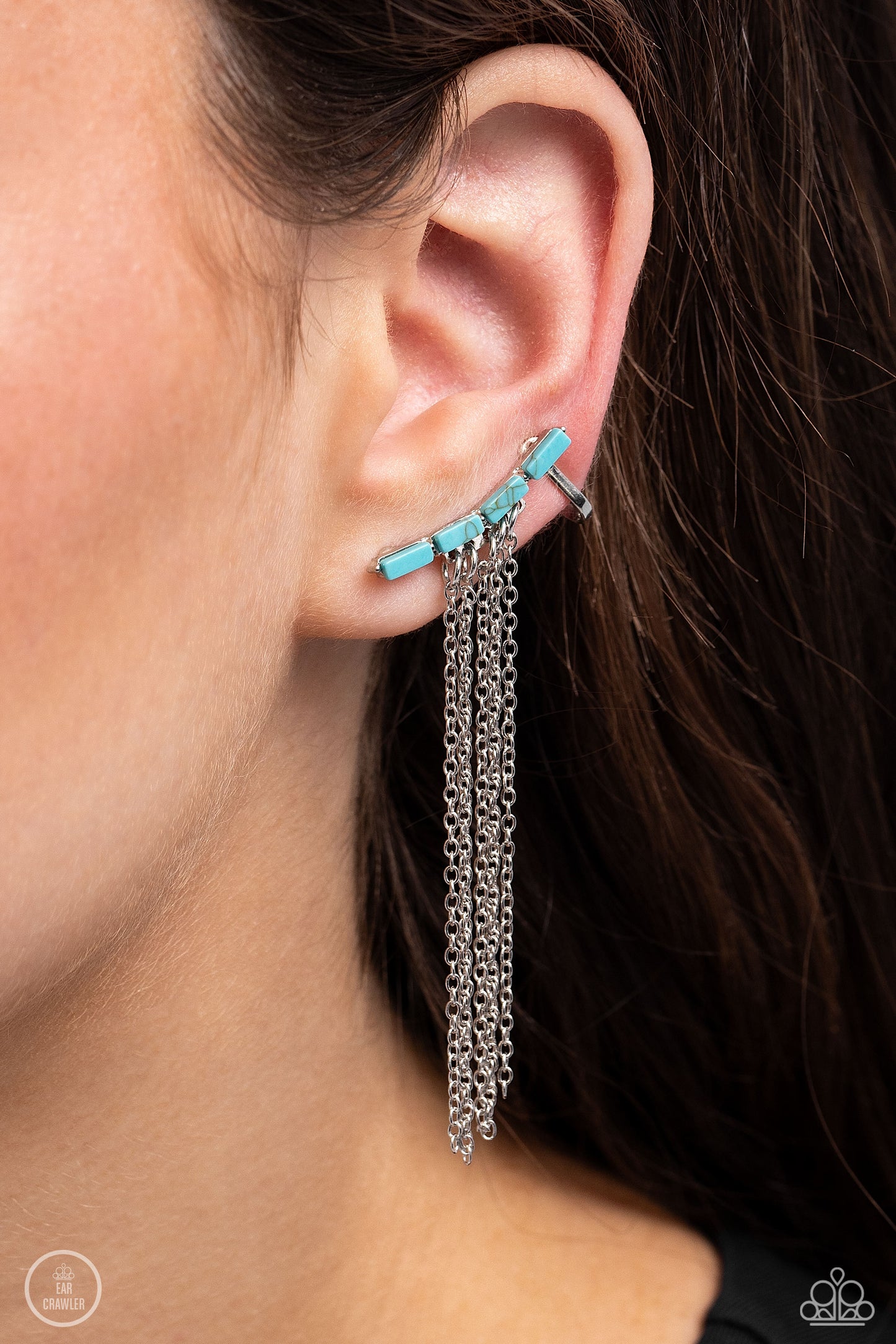 Fault Line Fringe - Blue - Paparazzi Ear Crawlers