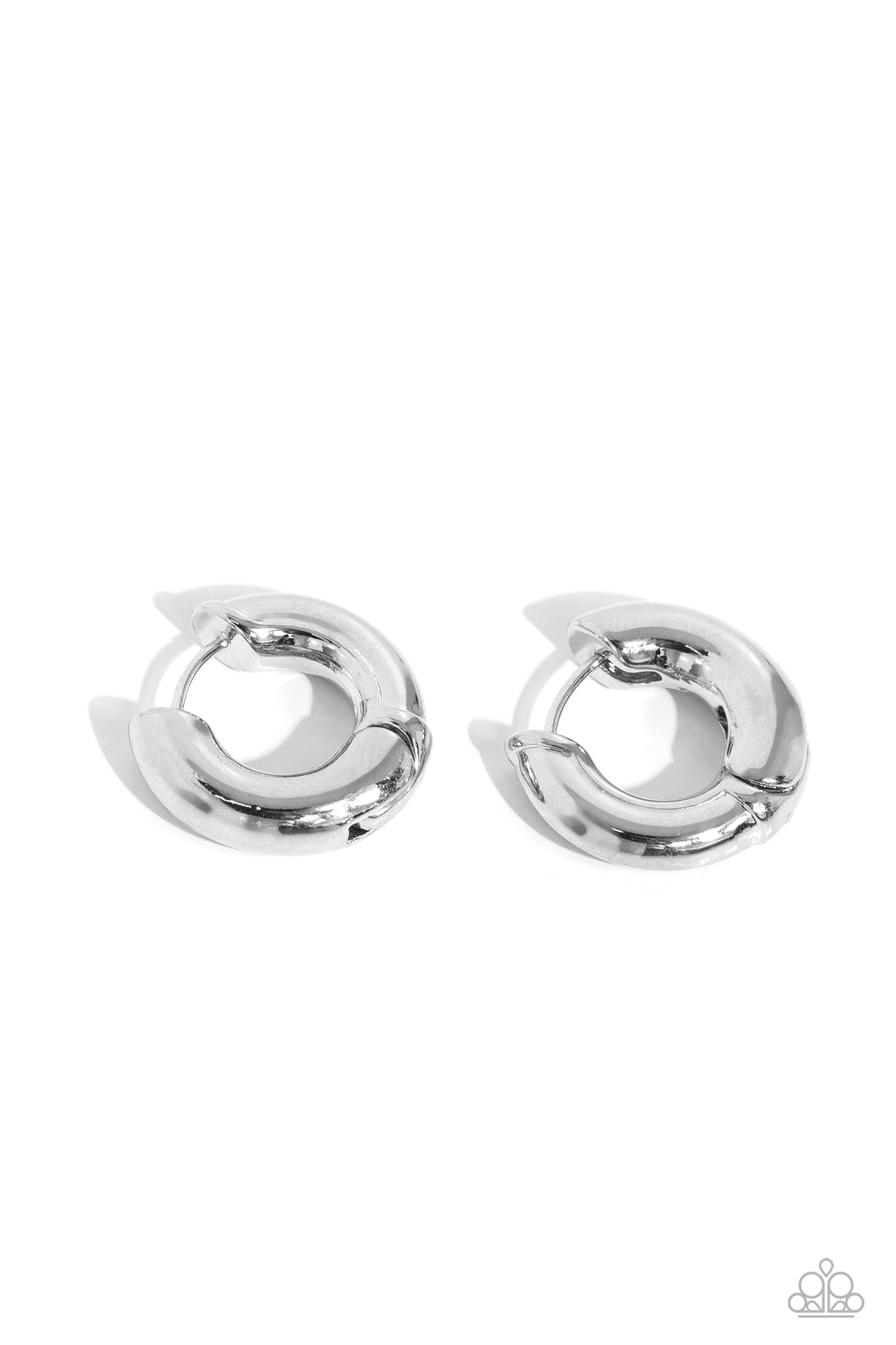 Textured Theme - Silver - Paparazzi Mini Hoop Earrings