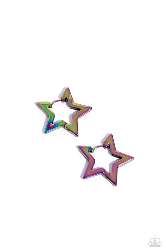 In A Galaxy STAR, STAR Away - Multi - Paparazzi Earrings