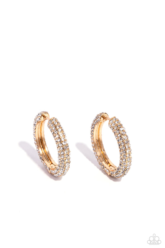 Glowing Praise - Gold - Mini Hoop Earrings