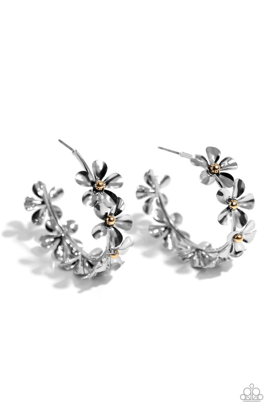 Floral Flamenco - Silver - Paparazzi Earrings