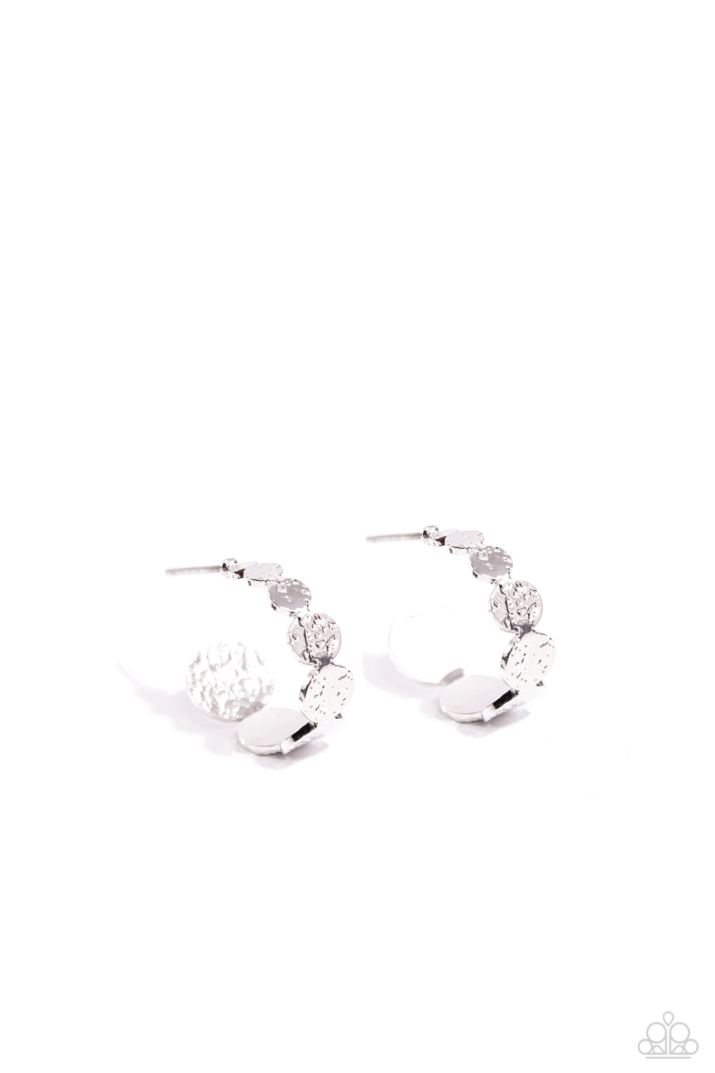 Textured Tease - Silver - Paparazzi Earrings