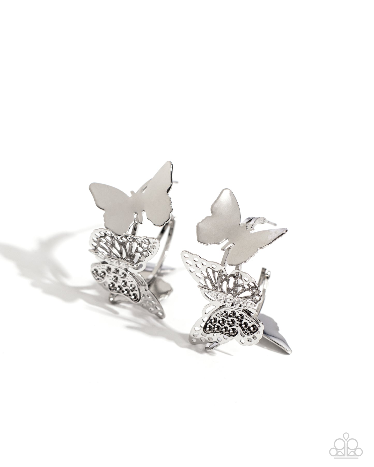 No WINGS Attached - Silver - Paparazzi Earrings