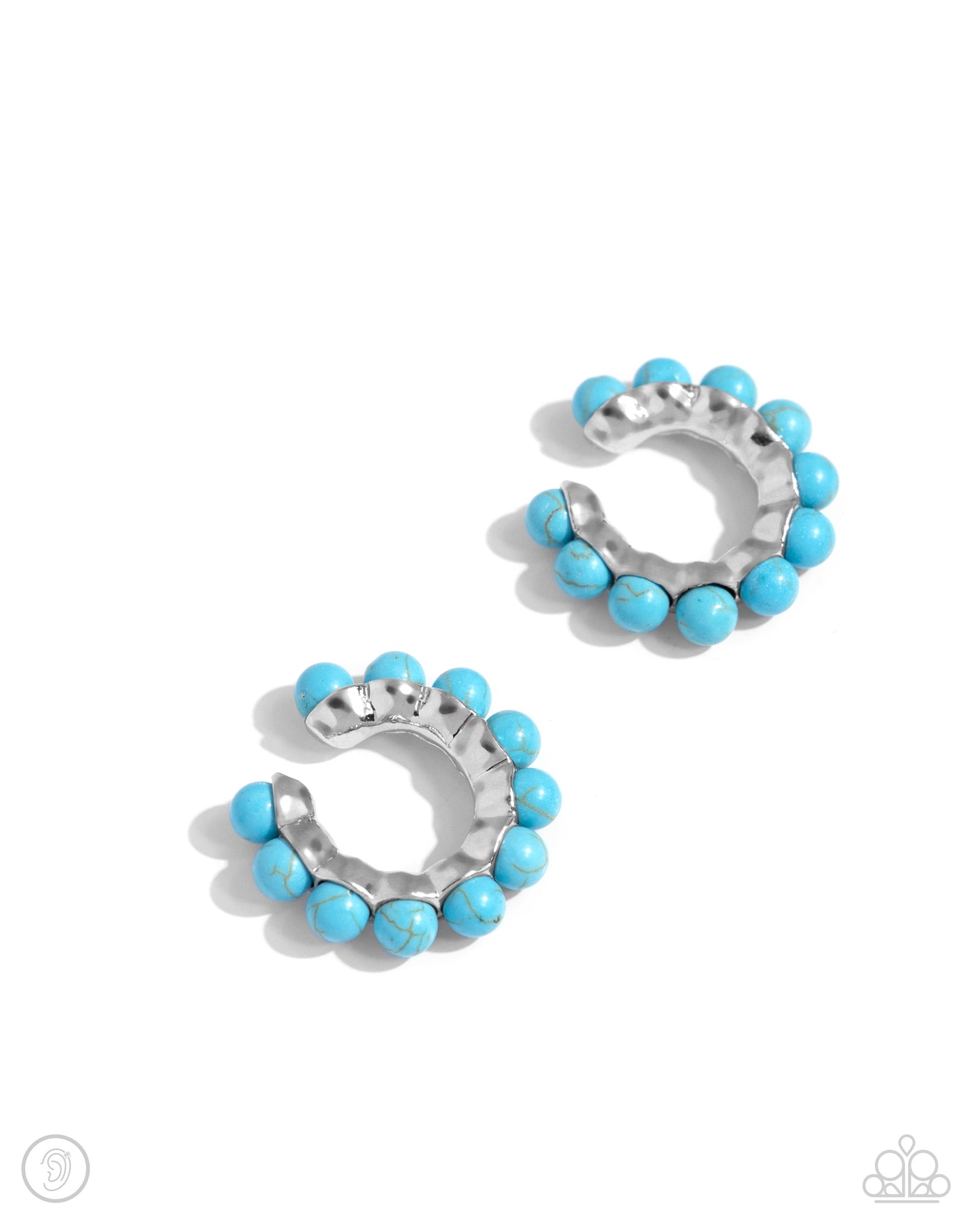 Southwestern Spiral - Blue - Paparazzi Ear Cuffs