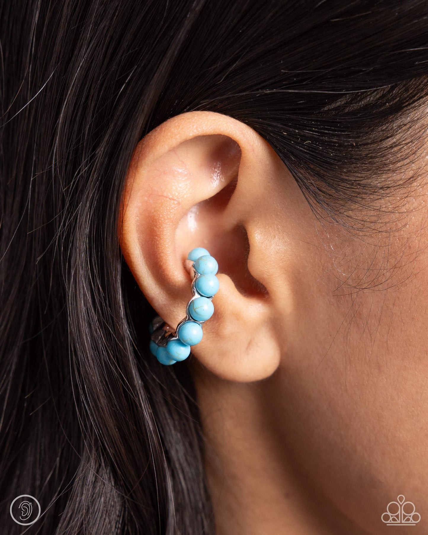 Southwestern Spiral - Blue - Paparazzi Ear Cuffs