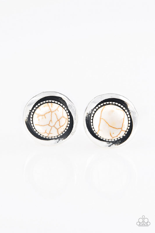 Out Of This Galaxy - White - Paparazzi Earrings