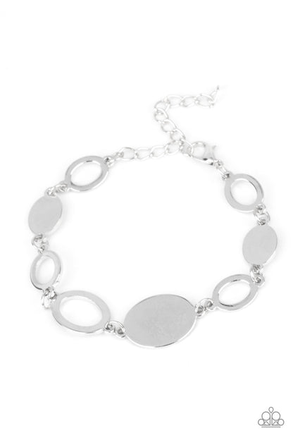 Working Oval Time Silver - Paparazzi Necklace and Oval and Out Silver  - Paparazzi Bracelet