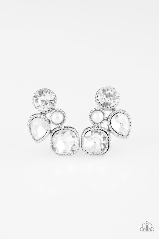 Super Superstar - White Post Earrings