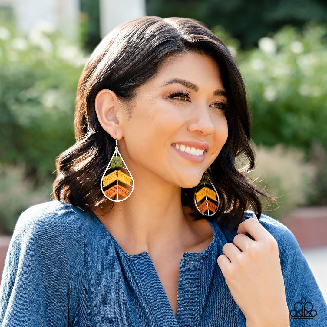 Nice Threads - Multi - Paparazzi Earrings