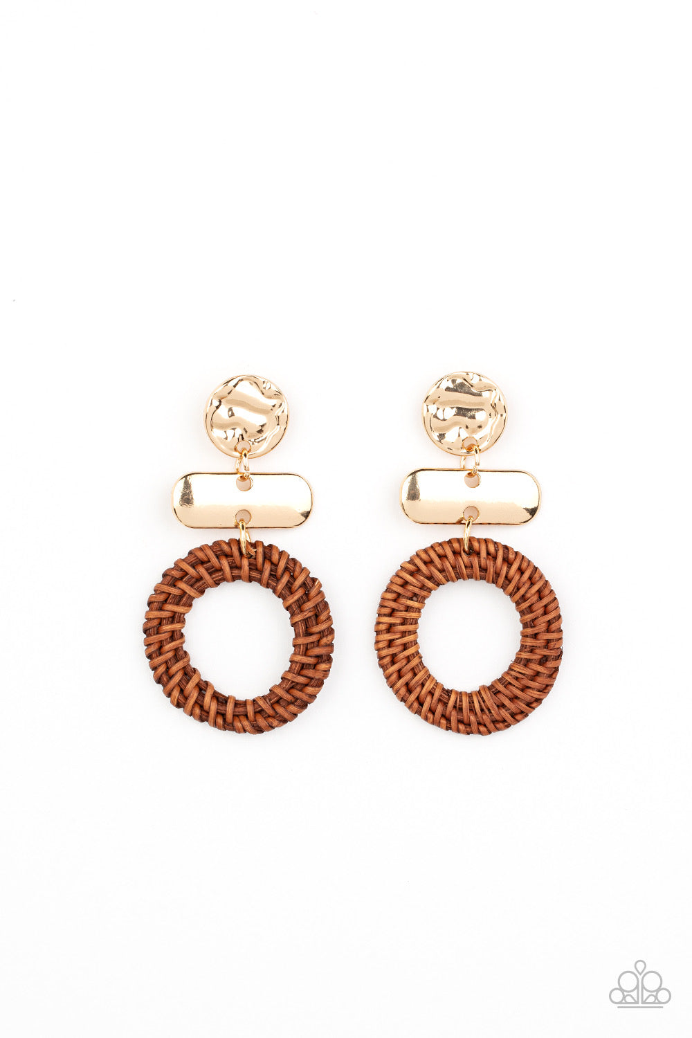 Woven Whimsicality - Gold - Paparazzi Earrings