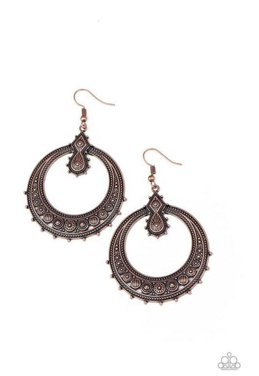 Solar Orbit - Copper - Paparazzi Earrings