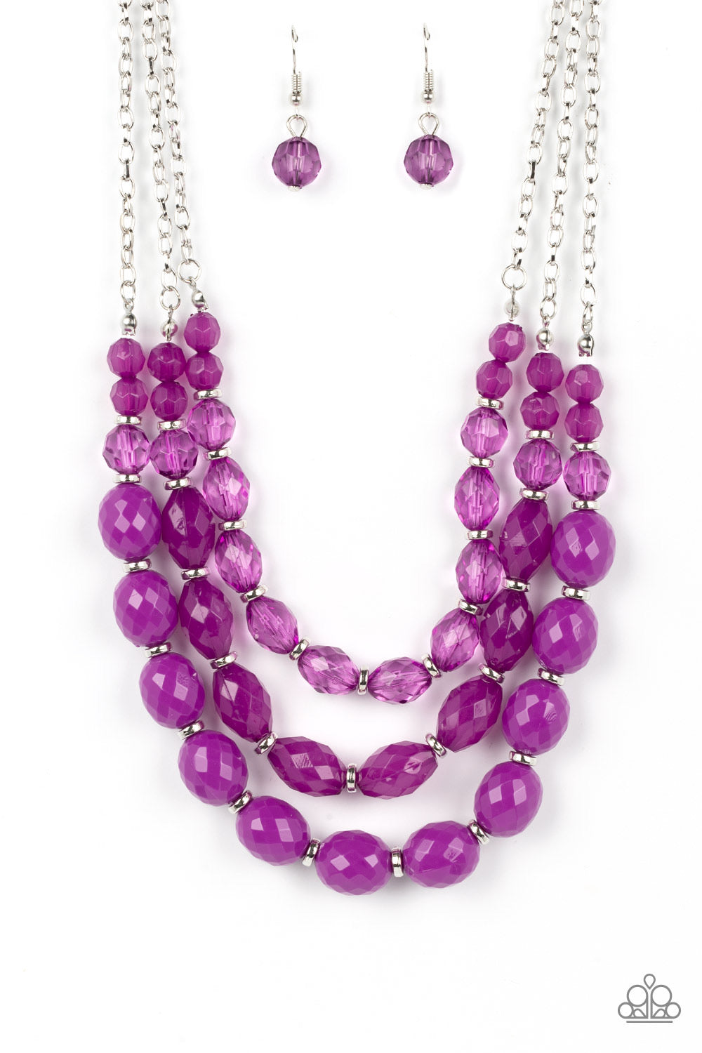 Tropical Hideaway - Purple Necklace and High Tide Hammock Purple Necklace and Bracelet Set