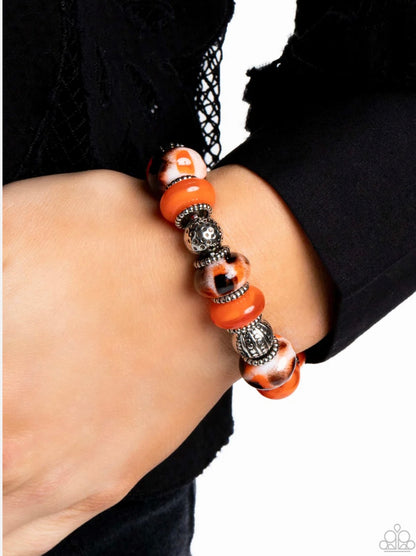 Warped Whimsicality - Orange  Necklace and Warped Wayfarer Orange Bracelet
