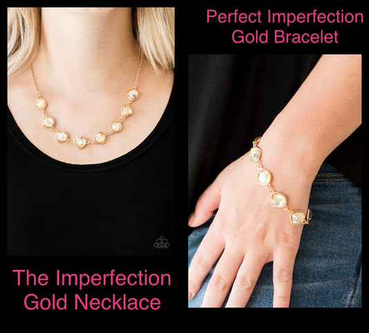 Mocha Vibe - The Imperfection Gold Necklace and Perfect Imperfection Gold Bracelet