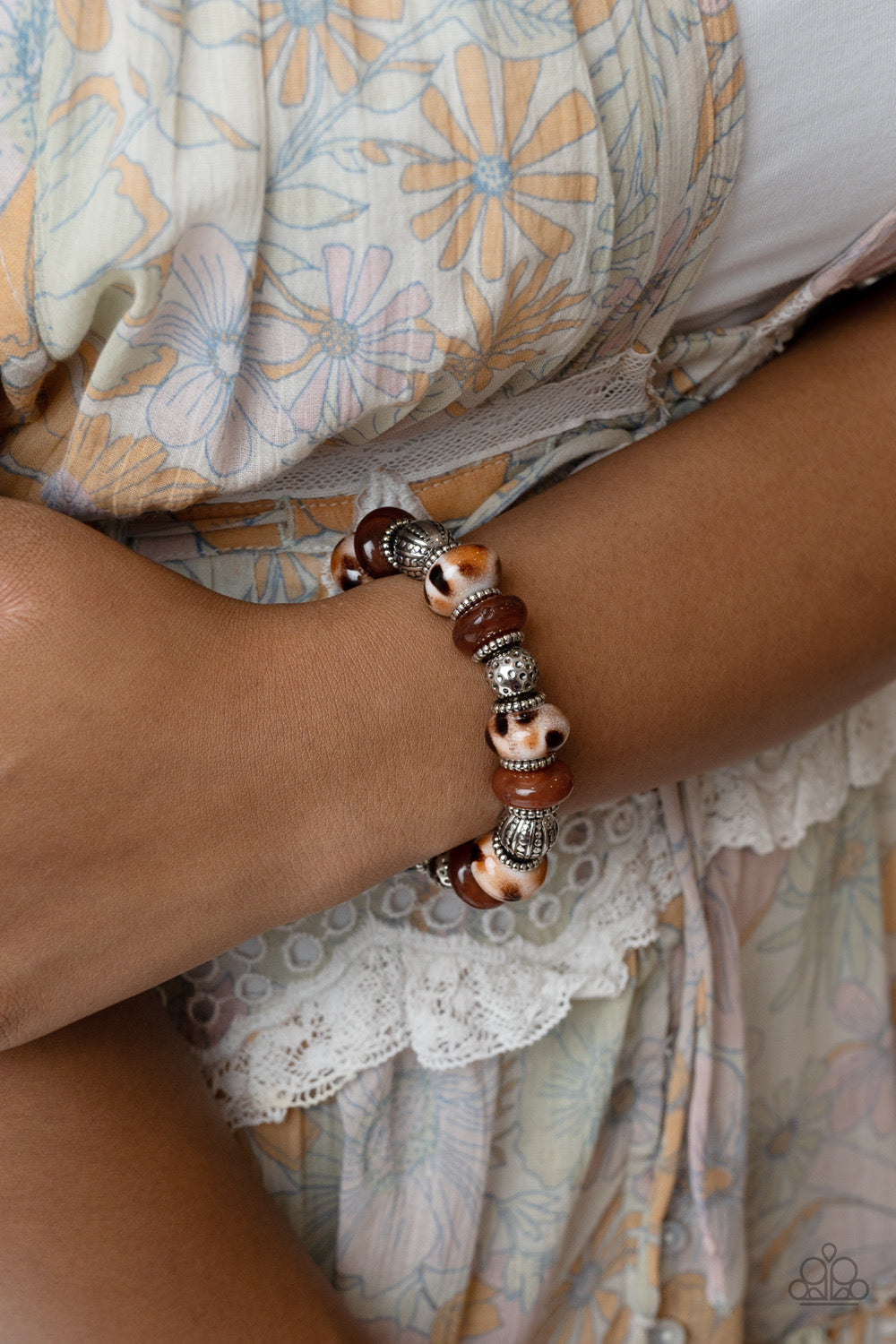 Warped Whimsicality Brown Necklace and Warped Wayfarer Brown Bracelet