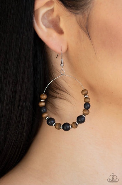 Forestry Fashion - Black - Paparazzi Earrings