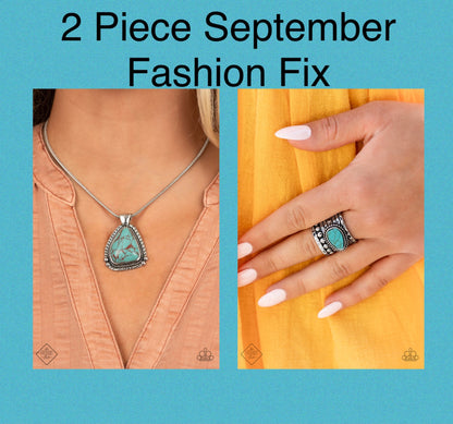 Artisan Adventure - Blue Necklace and Eco Energy - Blue  Ring (September 2021 Fashion Fix)