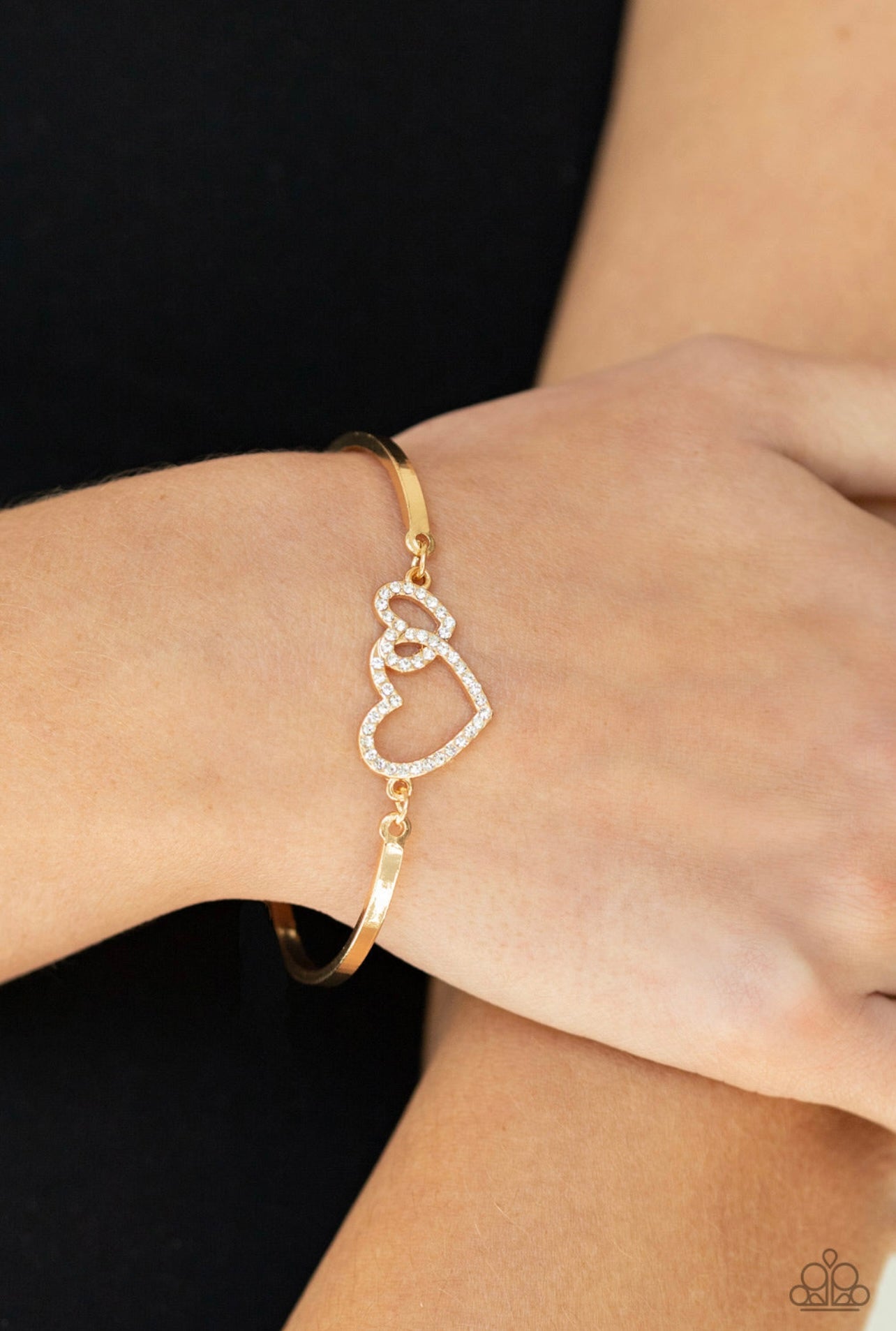 Mocha Vibe - With All Your Hearts Gold Necklace and Cupid is Calling Gold Bracelet