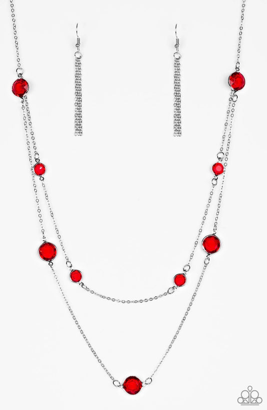 Raise Your Glass - Red Gems - Necklace