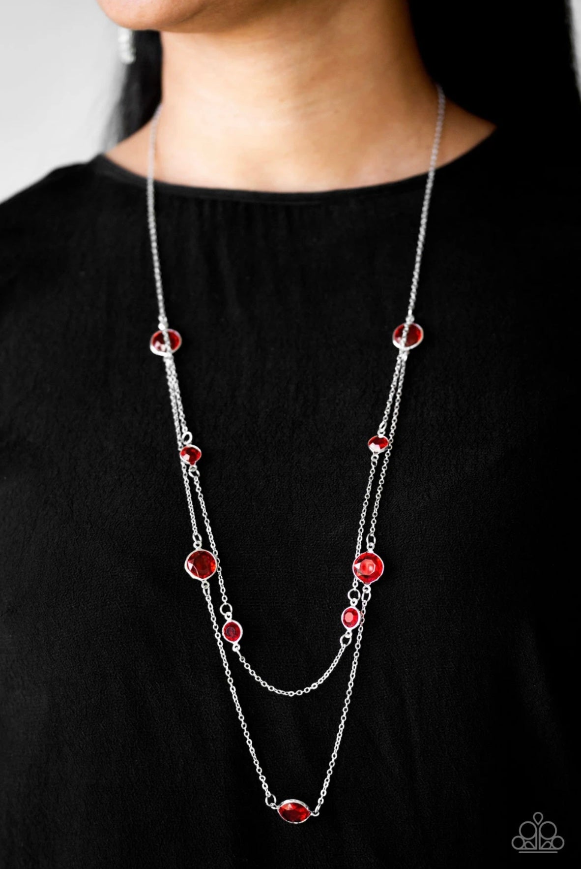 Raise Your Glass - Red Gems - Necklace