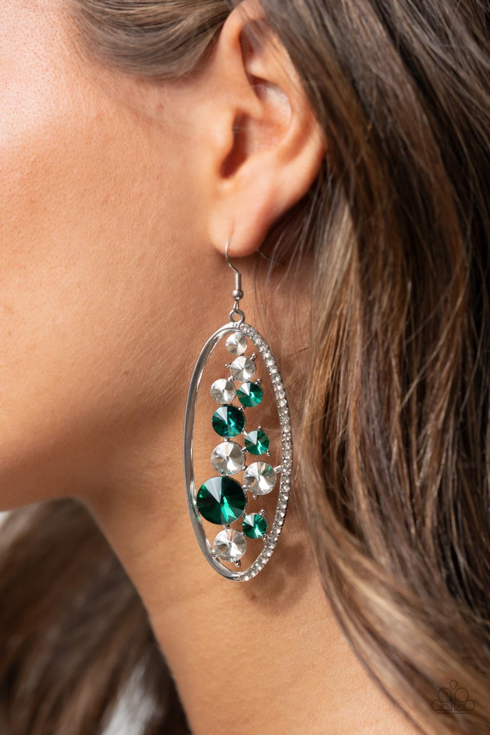 Rock Candy Bubbly - Green - Paparazzi Earrings