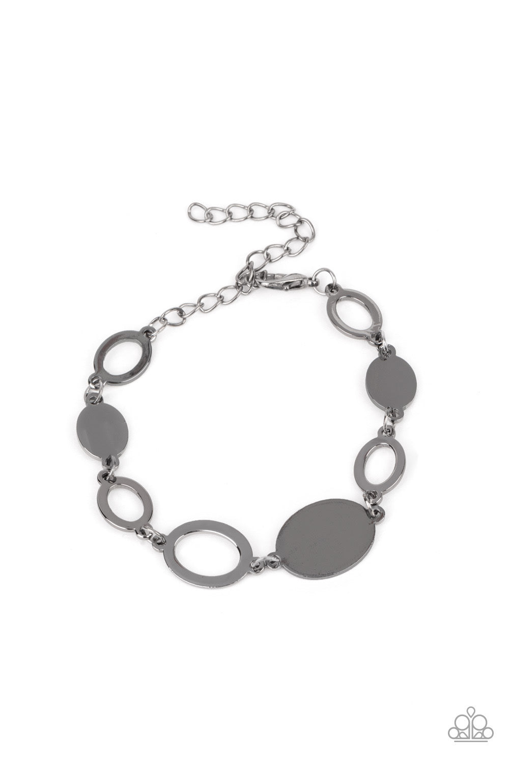 Working Oval-Time Black Necklace and Oval and Out Black Bracelet