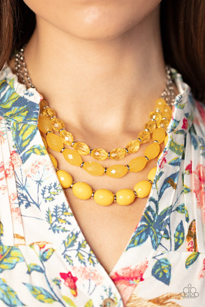 Tropical Hideaway - Yellow Necklace and High Tide Hammock Yellow Bracelet