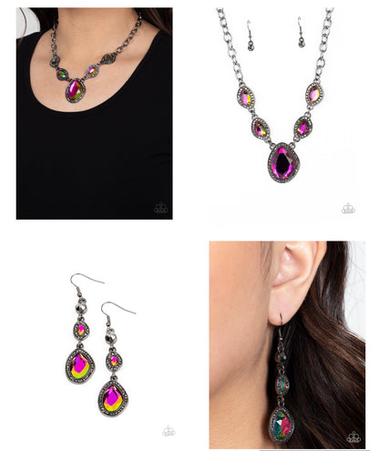 The Upper Echelon - Multi Necklace and Dripping Self-Confidence - Multi Earrings