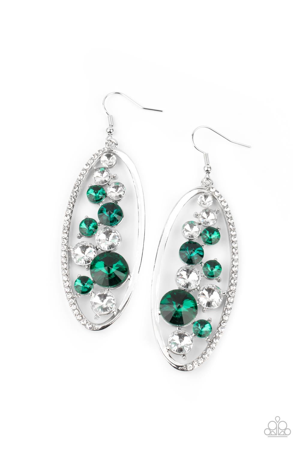 Rock Candy Bubbly - Green - Paparazzi Earrings