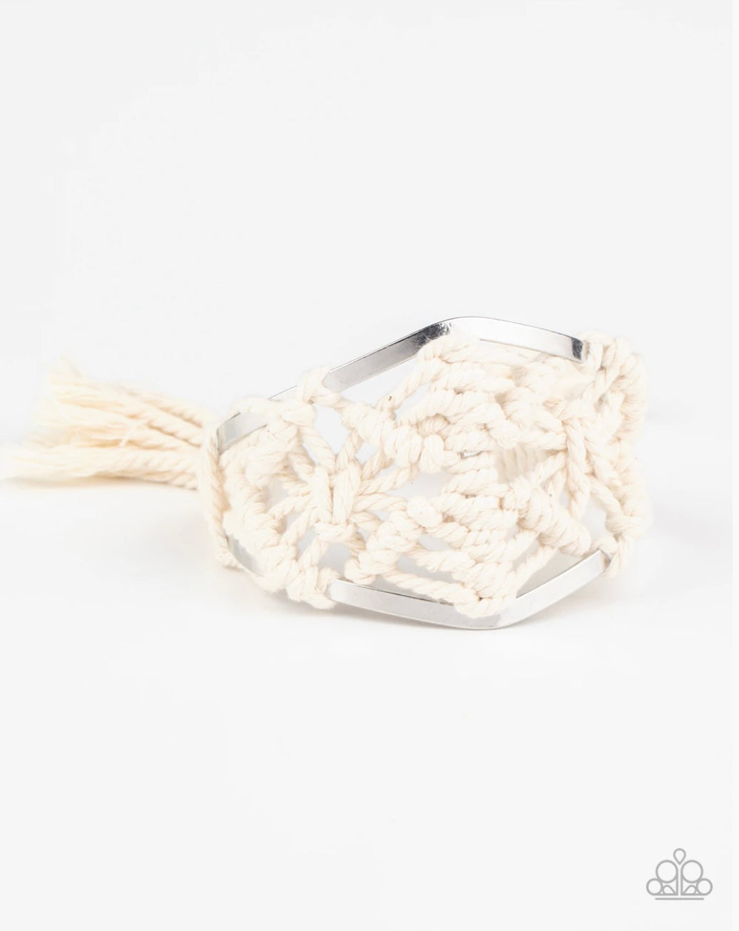 Macramé Mode - White - Paparazzi Bracelet (LOP)