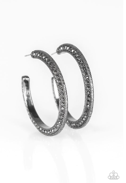 Dazzling Diamond-naire - Black - Paparazzi Earrings