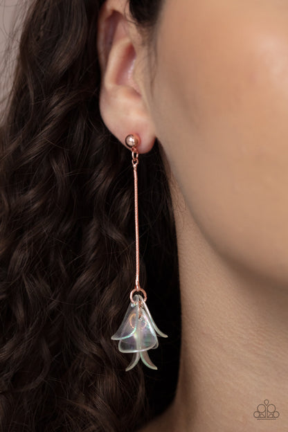 Keep Them In Suspense - Copper - Paparazzi Earrings